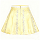 Yellow Satin Skirt with Silver Sequin Accents & Lace Waist