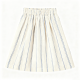 Cream & Blue Striped Elastic-Waist Skirt