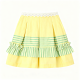 Yellow & Green Striped Ruffled Skirt