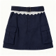 Navy Cargo Skirt with Belt & Lace Waist